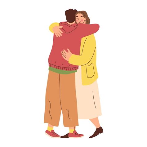 Premium Vector Two People Are Hugging Hugs Love Relationship A Couple