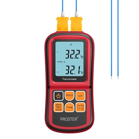 Proster Digital Thermocouple Temperature Thermometer With Two K Type