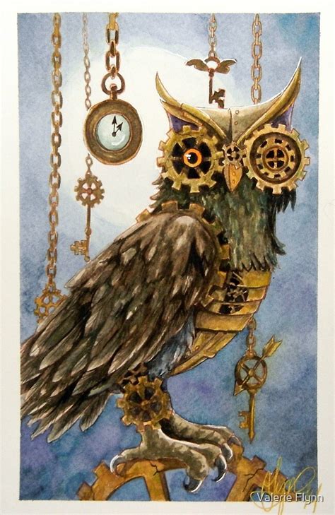 Clockwork Owl 2 By Valerie Flynn Redbubble