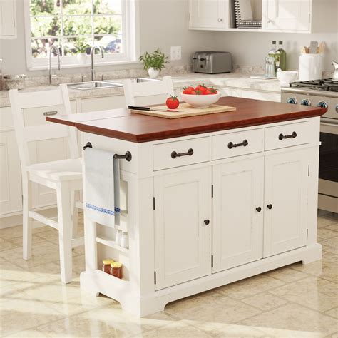 Osp Home Furnishings Country Kitchen Large Kitchen Island In White