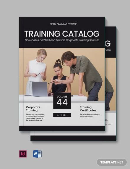 Free Simple Training Catalog Template In Indesign Word