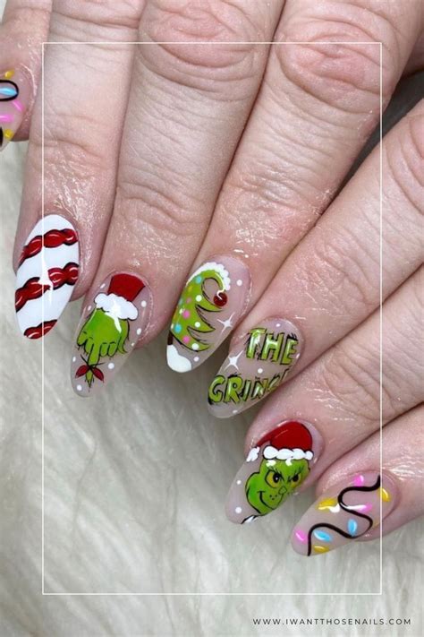 Grinch Nails Designs Snowman Nails Santa Nails Cute Christmas Nails