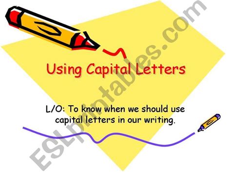 Esl English Powerpoints Using Capital Letters