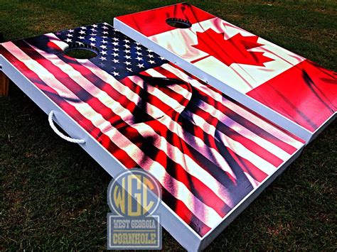 American And Canadian Flag Cornhole Boards Cornhole Set Cornhole