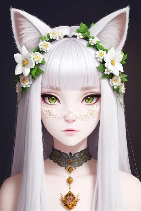 Half Body Portrait An Extremely Cute Cat Girl Betw Openart