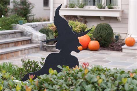 Back To Organic Life Size Cat And Witch Lawn Decorations