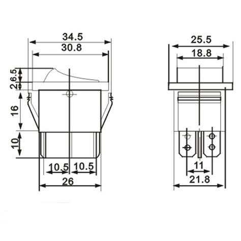 Black Dpdt Double Pole Double Throw Rocker Switch