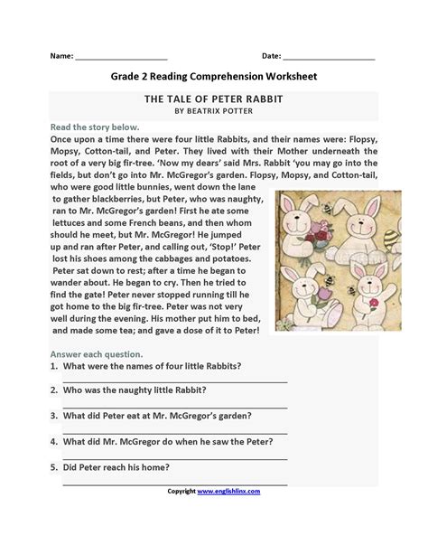Reading Worksheets Second Grade Reading Worksheets — Db