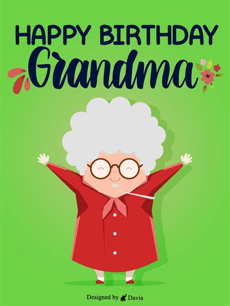 Happy Grandma Happy Birthday Grandmother Cards Birthday And Greeting Cards By Davia In 2023