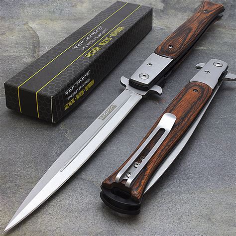 125 Tac Force Spring Assisted Tactical Stiletto Folding Pocket Knife