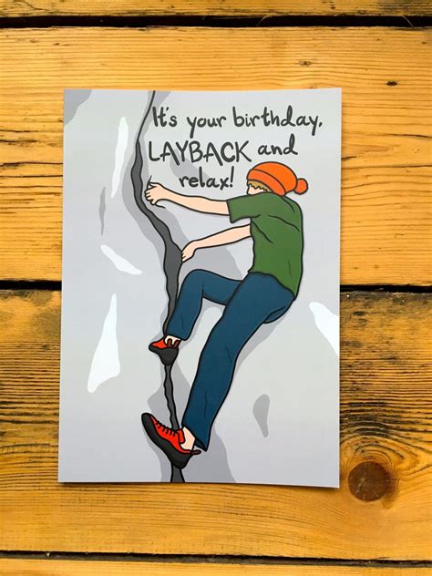Rock Climbing Greeting Card: It's your birthday LAYBACK | Etsy