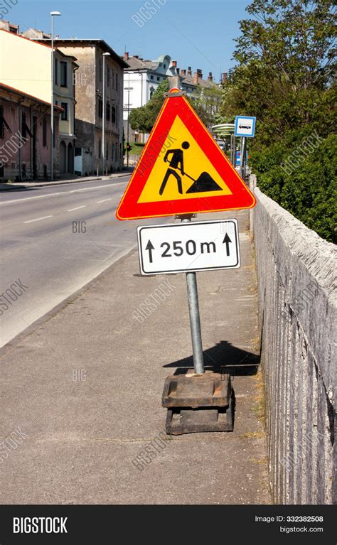 Road Works Sign Image And Photo Free Trial Bigstock