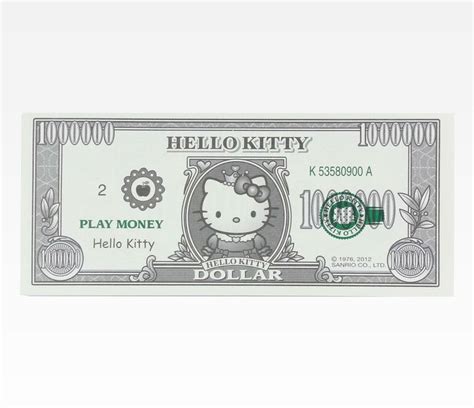 Hello Kitty Dollar Bills Cartoon Novelty Fake Novelty Money A 2 10
