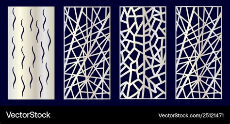 Set Decorative Laser Cut Panels Royalty Free Vector Image