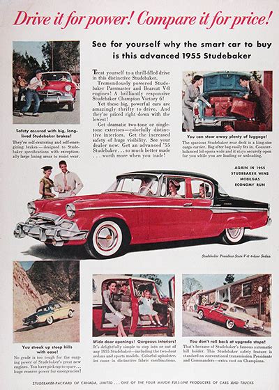 1955 Studebaker President Sedan Vintage Ad