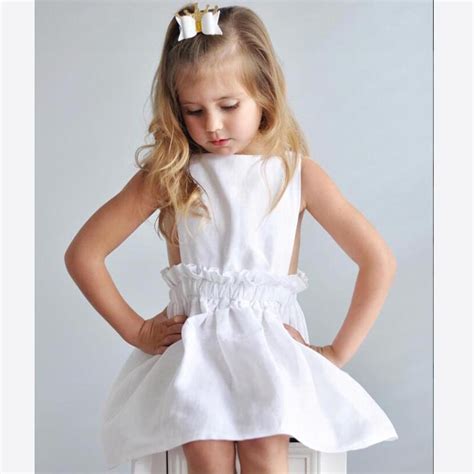 2019 Ins Baby Girls Dresses European And America Girl Dress Linen Toddler