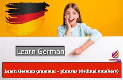 Learn German Grammar Phrases Ordinal Numbers Learn German