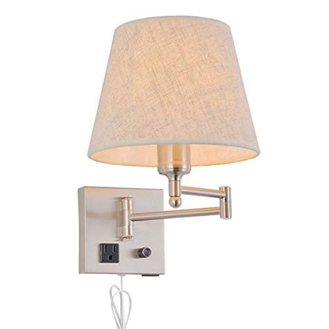 Bedside Wall Mount Light With Dimmable Switch And Outlet Swing Arm