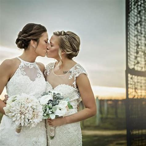 Jewel Lace And Tulle Illusion Neck Wedding Dress Davids Bridal Lesbian Bride Lesbian
