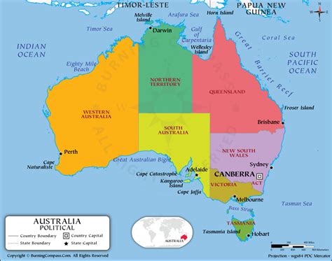 Australia Map Political Features