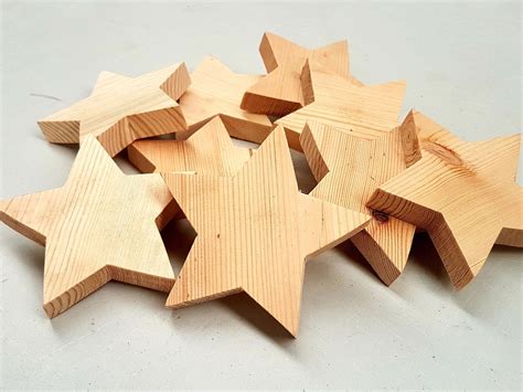 Wooden Star Blanks Chunky Stars Smooth Reclaimed Wood Etsy