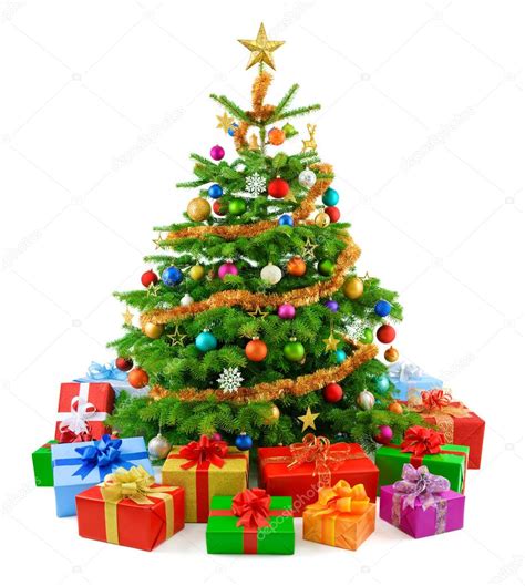 Lush Christmas Tree With Colorful T Boxes — Stock Photo © Smileus