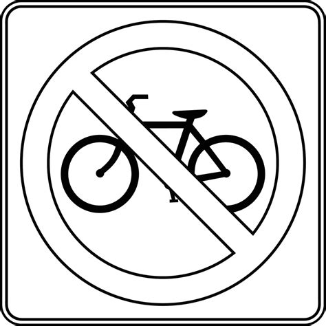 No Bicycles Outline Clipart Etc