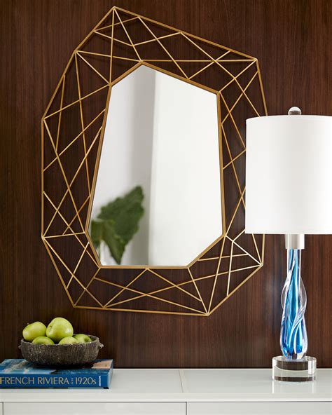 Geometric Mirror With Brass