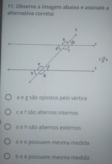 Solved 11 Observe A Imagem Abaixo E Assinale A Alternativa Correta A