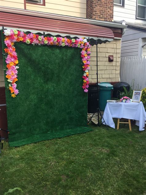 Diy Flower Backdrop 99 Cent Store Flowers 20 Grass Backdrop From Home