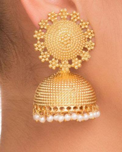 Golden Pearl Jhumkas By Amreli Jaipur The Secret Label