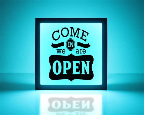 Lighted Open Sign Open Light Come In Were Open We Are Etsy Open