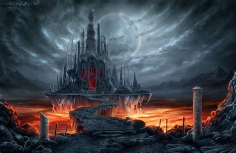 Download Hd Wallpapers Of Fantastic World Gothic Castle Moon Free