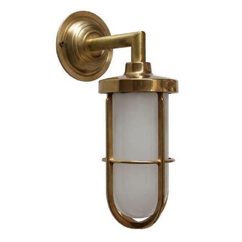 Free delivery over £40 to most of the uk great selection excellent customer service find everything for a.this simple and functional outdoor wall lantern has a contemporary style that is at home in most modern interiors. Indoor or Outdoor Nautical Wall Light in Satin Brass with ...