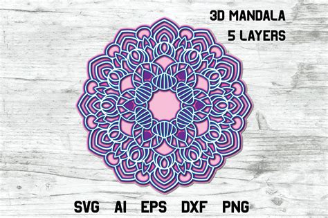3d Floral Mandala Multi Layer Svg Cut File 563944 Cut Files
