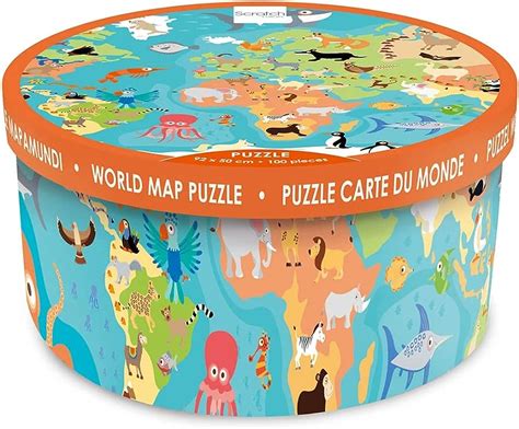 Animales Mapamundi 100 Pcs Xl Animals World Map Puzzle Brain Work