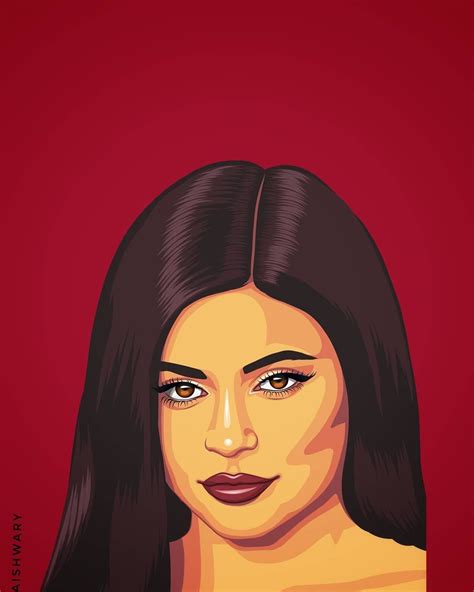 Kylie Jenner Vector Art Kylie Jenner Drawing Digital Portrait Pop