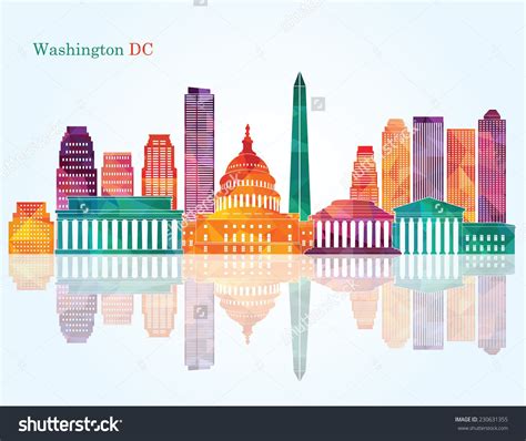 Washington Dc skyline. Vector illustration | Washington dc skyline, Washington dc, Washington