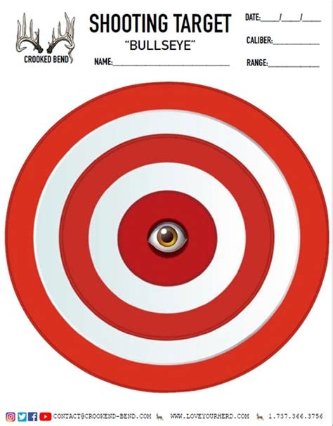 Bullseye Free Printable Shooting Targets Crooked Bend