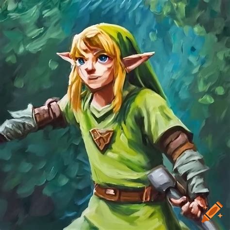 Oil Painting Of Zelda Character