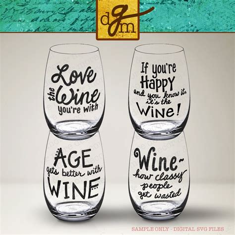 Wine Glass Svg Bundle Funny Wine Glass Labels Wine Svg Cut Etsy Australia