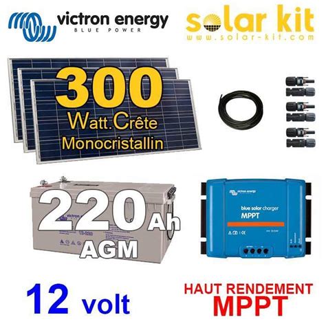 Kit Solaire Photovolta Que Victron V Wc Batterie Ah