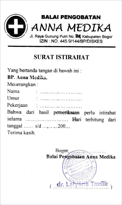 Contoh Surat Keterangan Dokter Jakarta Barat Surat Keterangan
