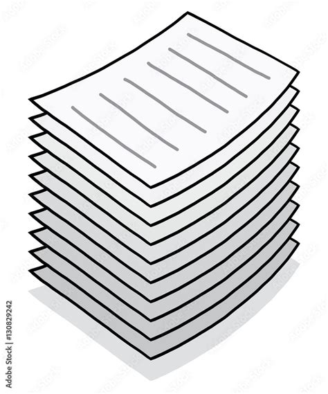 Stack Of Paper Cartoon Vector And Illustration Hand Drawn Style