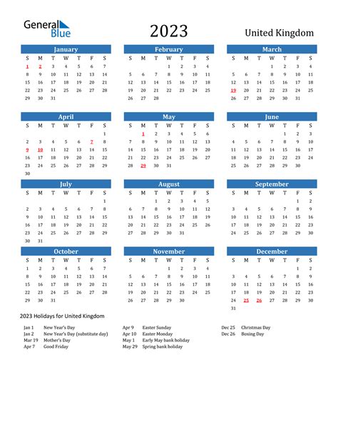 Printable 2023 Uk Calendars Free Printable Pelajaran