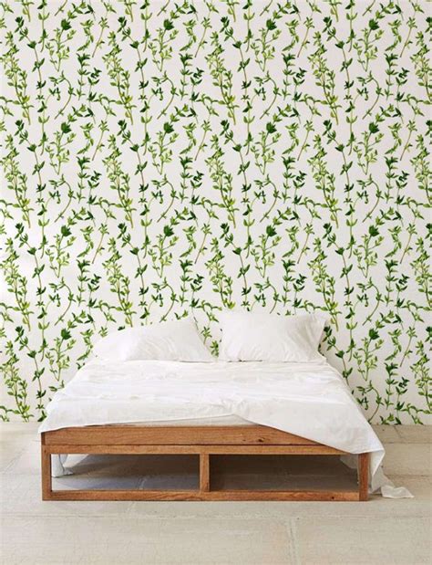 Watercolour Leaf Wallpaper Removable Wallpaper Self Adhesive Etsy In