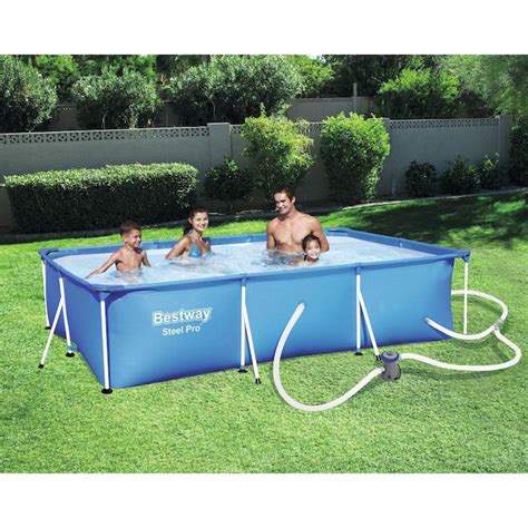 Bestway Steel Pro 98 Ft X 56 Ft X 26 In Rectangle Above Ground Pool