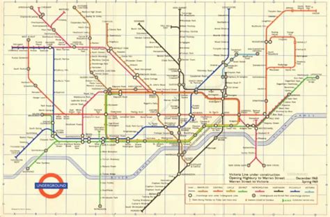 London Underground Tube Map Plan Victoria Line U Construction