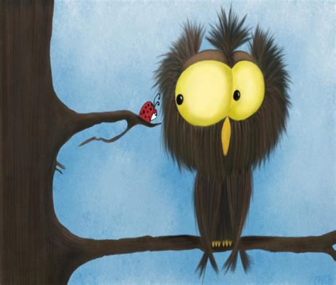 Oliver The Owl And His Visitor Mixed Media By Michelle Marie