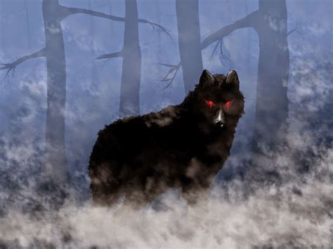 Black Wolf With Red Eyes Loup Garou Loup Fantasy Loup Noir